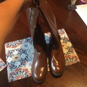 Calf high brown boots